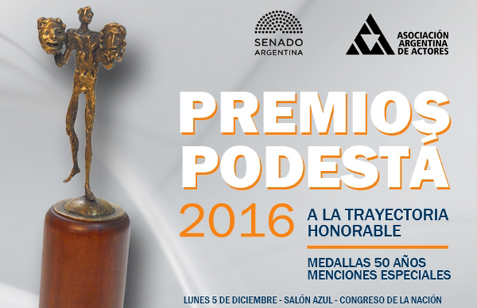 El 5 de diciembre se entregarán los Premios Podestá